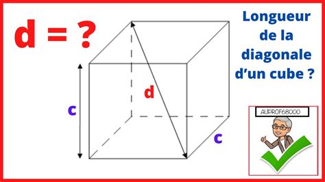 Calcul De La Diagonale D Un Cube Comment calculer la longueur de la diagonale d'un cube - YouTube